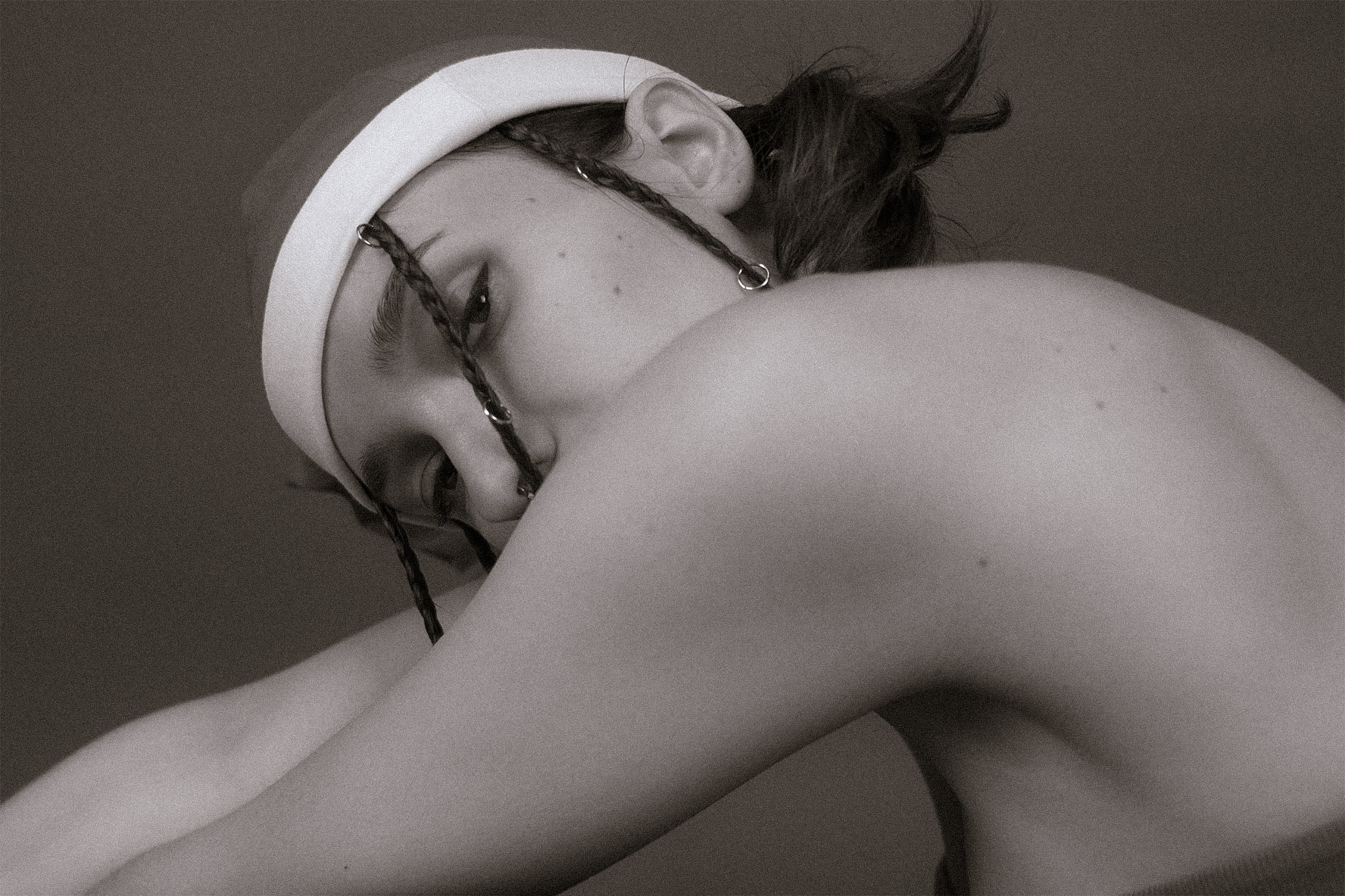 Black and white editorial portrait